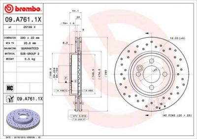 AP 25169 X тормозной диск на MINI MINI Roadster (R59)