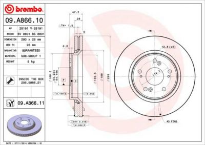 AP 25191 тормозной диск на HONDA CR-V III (RE)