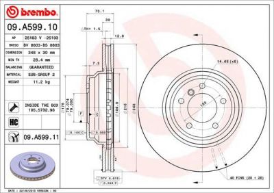 AP 25193 тормозной диск на 3 кабрио (E93)