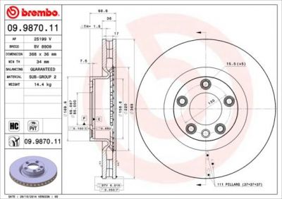 AP 25199 V тормозной диск на VW TOUAREG (7LA, 7L6, 7L7)