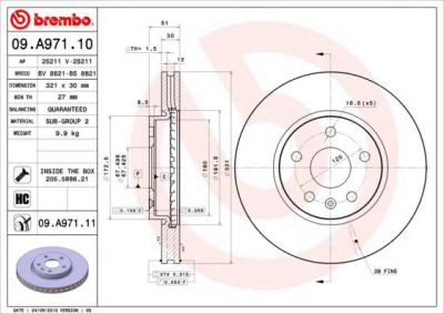 AP 25211 тормозной диск на OPEL INSIGNIA седан