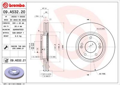 AP 25232 тормозной диск на HYUNDAI i30 (GD)