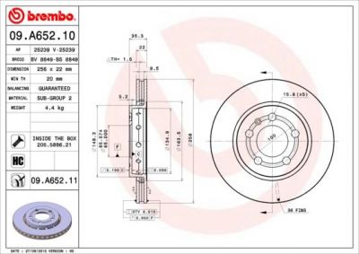 AP 25239 тормозной диск на VW GOLF IV (1J1)