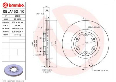 AP 25240 тормозной диск на NISSAN PATHFINDER II (R50)