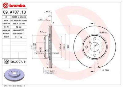 AP 25256 тормозной диск на TOYOTA YARIS (NHP13_, NSP13_, NCP13_, KSP13_, NLP13_)