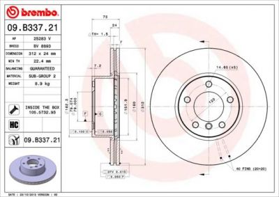 AP 25283 V тормозной диск на X1 (E84)