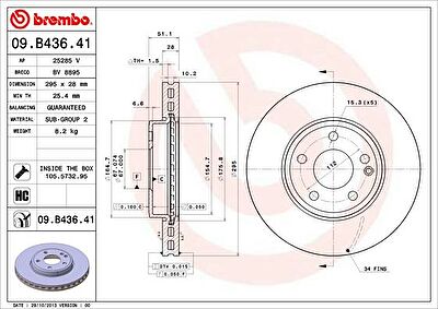 AP 25285 V тормозной диск на MERCEDES-BENZ B-CLASS (W246, W242)