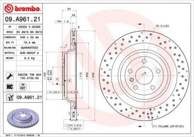 AP 25305 V тормозной диск на MERCEDES-BENZ GL-CLASS (X166)