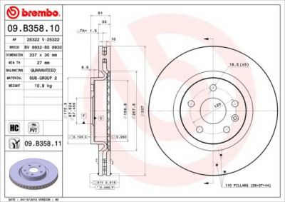 AP 25322 V тормозной диск на OPEL INSIGNIA седан