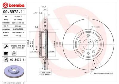 AP 25398 V тормозной диск на AUDI A4 Avant (8K5, B8)