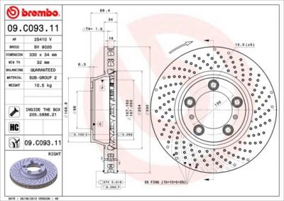 AP 25410 V тормозной диск на PORSCHE 911 (996)