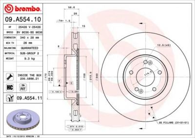 AP 25426 V тормозной диск на HYUNDAI GENESIS купе