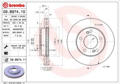 AP 25435 тормозной диск на SSANGYONG KYRON