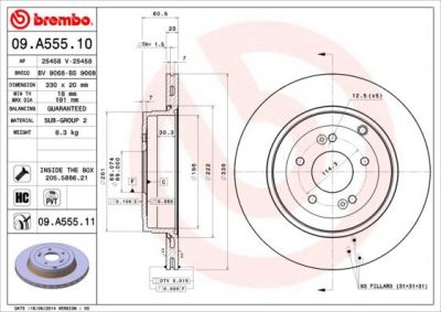 AP 25458 V тормозной диск на HYUNDAI GENESIS купе