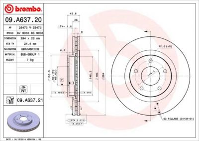 AP 25473 V тормозной диск на MITSUBISHI ASX (GA_W_)