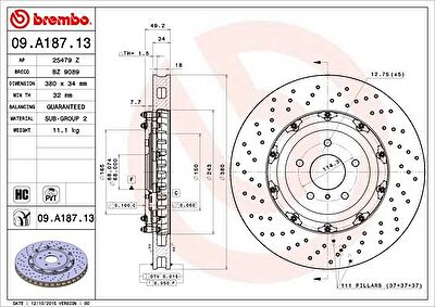 AP 25479 Z тормозной диск на NISSAN GT-R (R35)