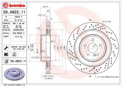 AP 25505 V тормозной диск на MERCEDES-BENZ CLS (C218)