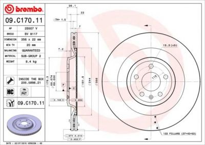 AP 25507 V тормозной диск на AUDI A8 (4H_)