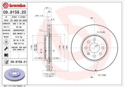 AP 27601 тормозной диск на OPEL ASTRA H (L48)