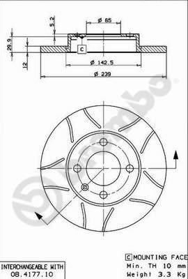 AP X 10073 тормозной диск на AUDI 80 (81, 85, B2)