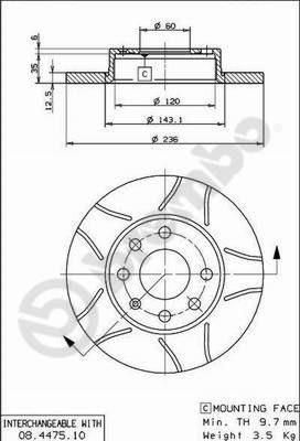 AP X 10170 тормозной диск на OPEL KADETT E Combo (38_, 48_)