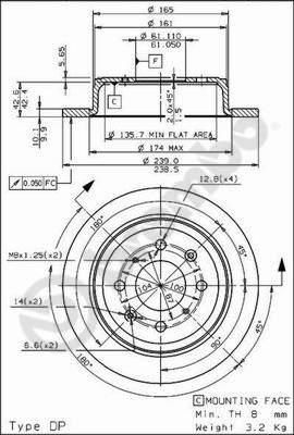 AP X 14683 тормозной диск на HONDA CONCERTO седан (HWW)