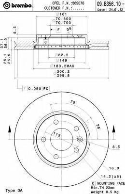 AP X 15372 тормозной диск на OPEL ASTRA G универсал (F35_)