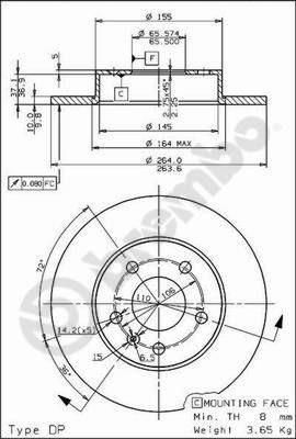 AP X 15373 тормозной диск на OPEL ZAFIRA A (F75_)