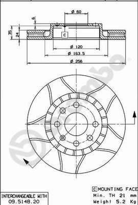 AP X 24695 тормозной диск на OPEL KADETT E кабрио (43B_)