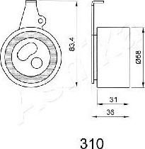 ASHIKA Устройство для натяжения ремня, ремень ГРМ (45-03-310)