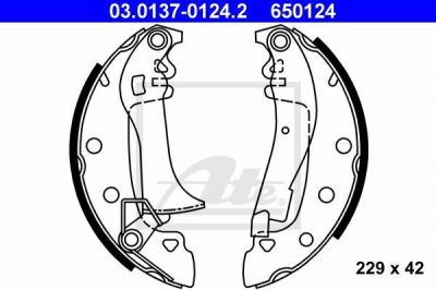 ATE 03.0137-0124.2 комплект тормозных колодок на PEUGEOT 305 I Break (581D)