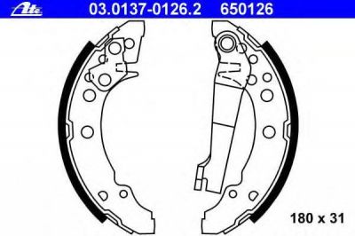 ATE 03.0137-0126.2 Колодки барабанные VW G2/B2 Polo/Classic (867698525)