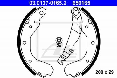 ATE 03.0137-0165.2 комплект тормозных колодок на OPEL KADETT E Наклонная задняя часть (33_, 34_, 43_, 44_)
