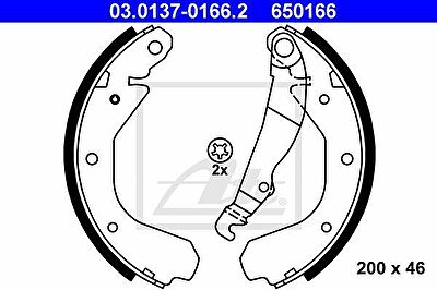 ATE 03.0137-0166.2 Комплект тормозных колодок