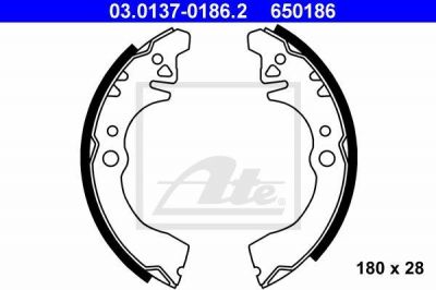 ATE 03.0137-0186.2 комплект тормозных колодок на DAIHATSU CHARADE III (G100, G101, G102)