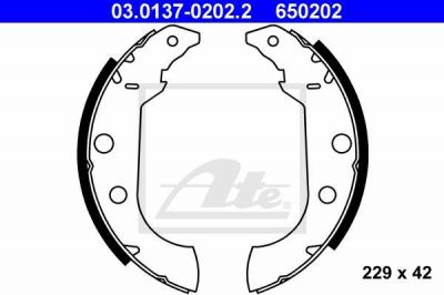 ATE 03.0137-0202.2 комплект тормозных колодок на PEUGEOT 405 I (15B)