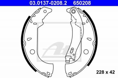 ATE 03.0137-0208.2 комплект тормозных колодок на FIAT MAREA Weekend (185)