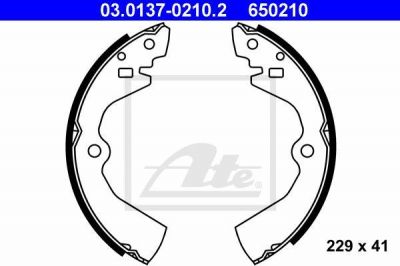 ATE 03.0137-0210.2 комплект тормозных колодок на NISSAN BLUEBIRD Hatchback (T72, T12)