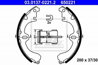 ATE 03.0137-0221.2 комплект тормозных колодок на TOYOTA COROLLA (_E9_)