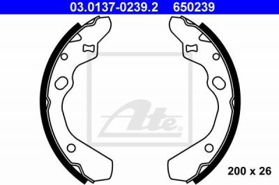 ATE 03.0137-0239.2 комплект тормозных колодок на MAZDA 323 C IV (BG)