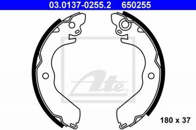 ATE 03.0137-0255.2 комплект тормозных колодок на MITSUBISHI LANCER IV (C6_A, C7_A)