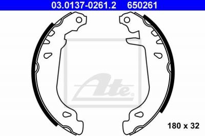 ATE 03.0137-0261.2 комплект тормозных колодок на PEUGEOT 306 (7B, N3, N5)