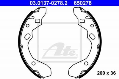 ATE 03.0137-0278.2 комплект тормозных колодок на MAZDA 323 C IV (BG)