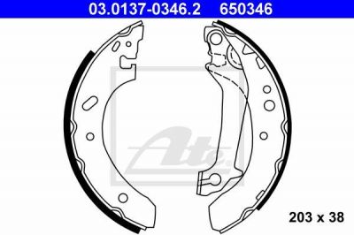 ATE 03.0137-0346.2 КОЛОДКИ ТОРМ. КОМ-КТ ЗАДН. FORD ESCORT VII С ABS 01/95-02/99