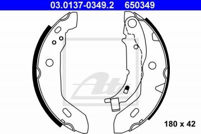 ATE 03.0137-0349.2 Колодки торм.бараб. MB W168 A-class