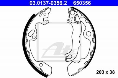 ATE 03.0137-0356.2 Колодки FORD FOCUS 1.4-2.0L 16V ( 203x38 )