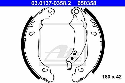 ATE 03.0137-0358.2 КОЛОДКИ ТОРМ.БАРАБ. RENAULT CLIO (99-)