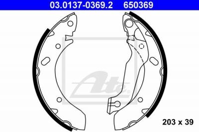 ATE 03.0137-0369.2 комплект тормозных колодок на HYUNDAI LANTRA I (J-1)