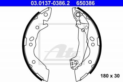 ATE 03.0137-0386.2 комплект тормозных колодок на HYUNDAI ATOS (MX)