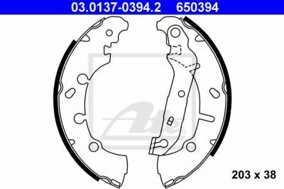 ATE 03.0137-0394.2 Колодки торм.бараб. Ford Fusion, Mazda 2